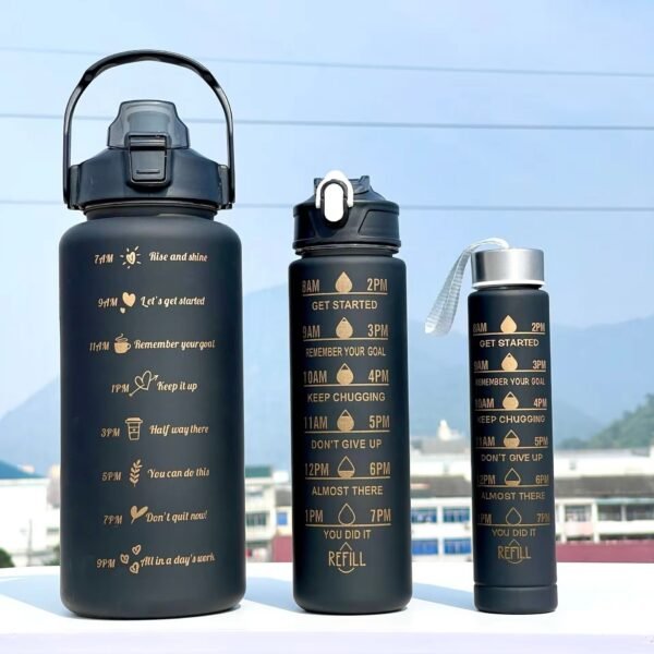 Black 3 Pcs Bottle Set